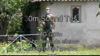 preview picture of video 'Jing Gong G36c, soundproofed gearbox, homemade silencer - Sound Test'