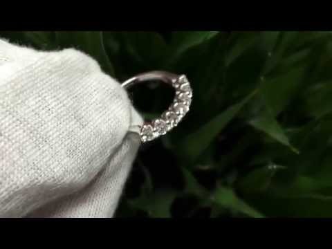 Certified 18k white gold natural round VS-1 Diamond 7 stone sparkly ring band .88 carats