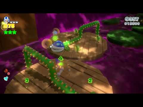 Super Mario 3D World (Switch) 4-2 100% Speedrun - Time: 54 (Former WR)