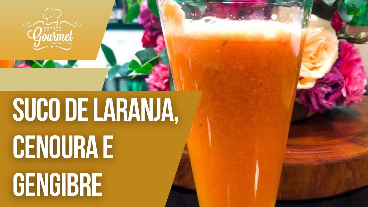 Suco de laranja, cenoura e gengibre