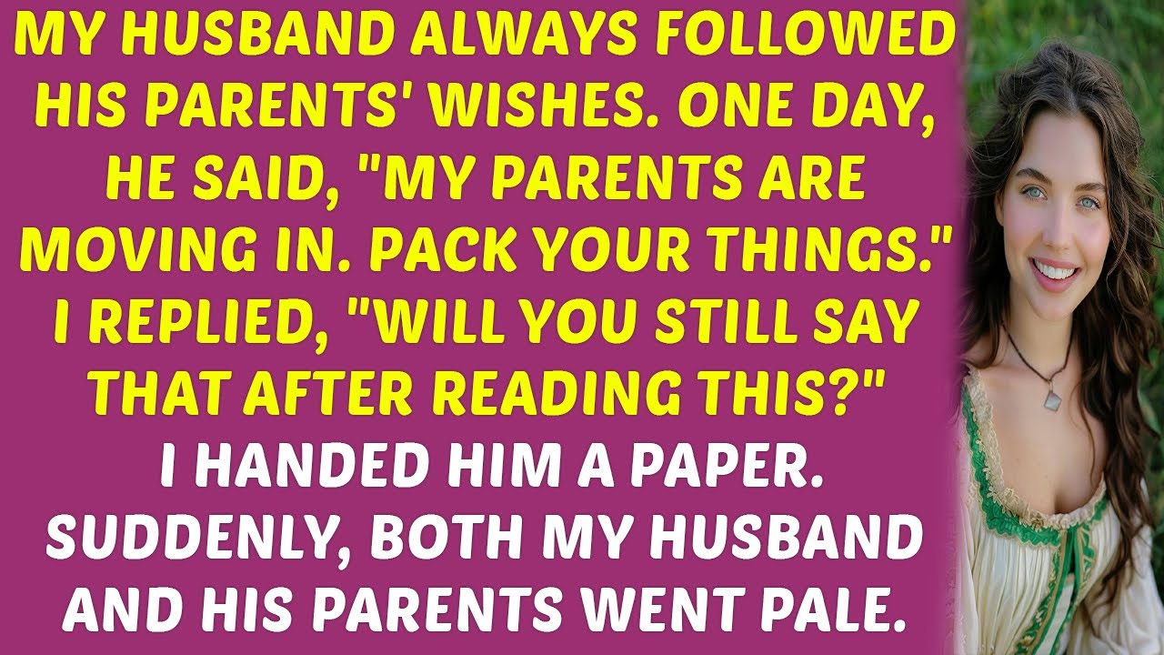 "My Husband Chose His Parents Over Me and Told Me to Leave—But I Had a Shocking Response!"
