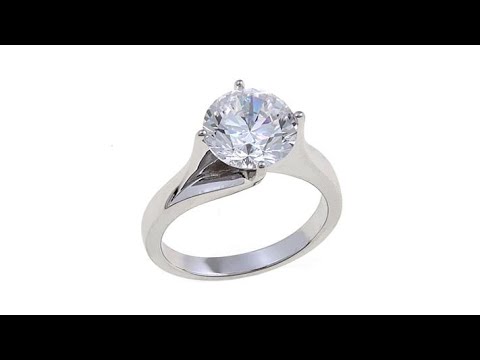 Absolute 3ct Cubic Zirconia Round Solitaire Ring