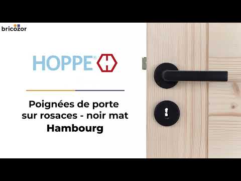 Poignées de porte sur rosaces Hambourg - finition noir mat HOPPE