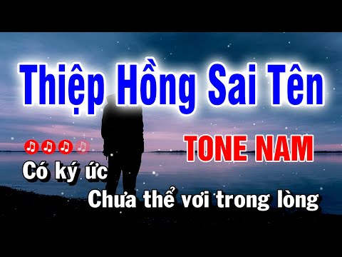 Karaoke Thiệp Hồng Sai Tên Tone Nam Beat Chuẩn | Hoàng Luân