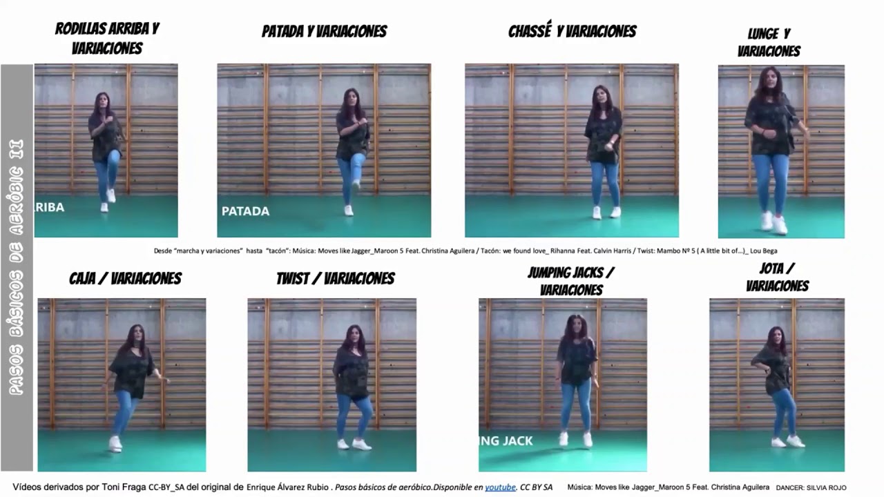 pasos básicose de aeróbic 2 con música