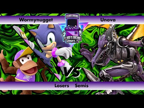 Flynn's Arcade 078 Losers Semis - Wormynugget (Diddy Kong Sonic) vs Unova (Ridley)  SSBU Tournament