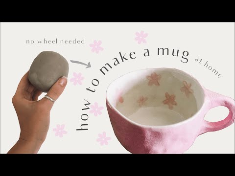 how to make a ceramic mug at home - no wheel needed✨ pottery tutorial for beginners