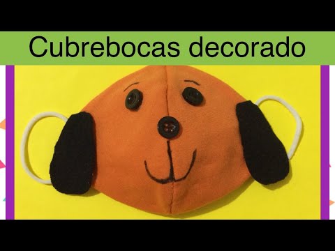 Cómo hacer un cubrebocas decorado/ tapabocas decorado de perrito ..!  decorated mask