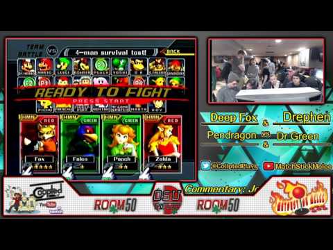 SSBM - ROOM 50 Doubles - Deep Fox/Drephen (RED) vs Pendragon/Dr Greenthumb (GRN) 720p