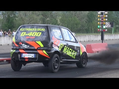 300HP Fiat Seicento 1.3 Multijet vs Fiat Punto! - Turbo Diesel Smoking on the Dragstrip!