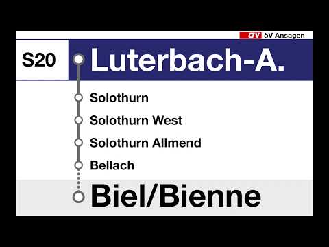 SBB Ansage / annonce CFF • S20 • Begrüssung Luterbach-Attisholz – Biel/Bienne
