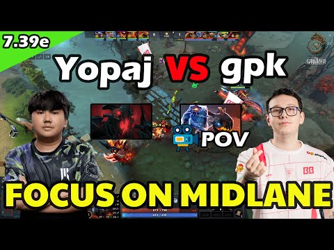 gpk Jakiro VS Yopaj Shadow Fiend | Focus on Midlane | 7.39e
