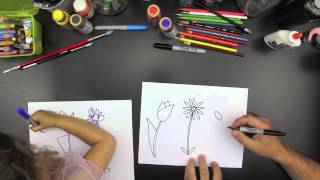 How To Draw Three Spring Flowers (for younger kids)