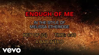 Melissa Etheridge - Enough of Me (Karaoke)