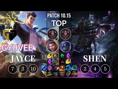 GEN gyuvee Jayce vs Shen Top - KR Patch 10.15