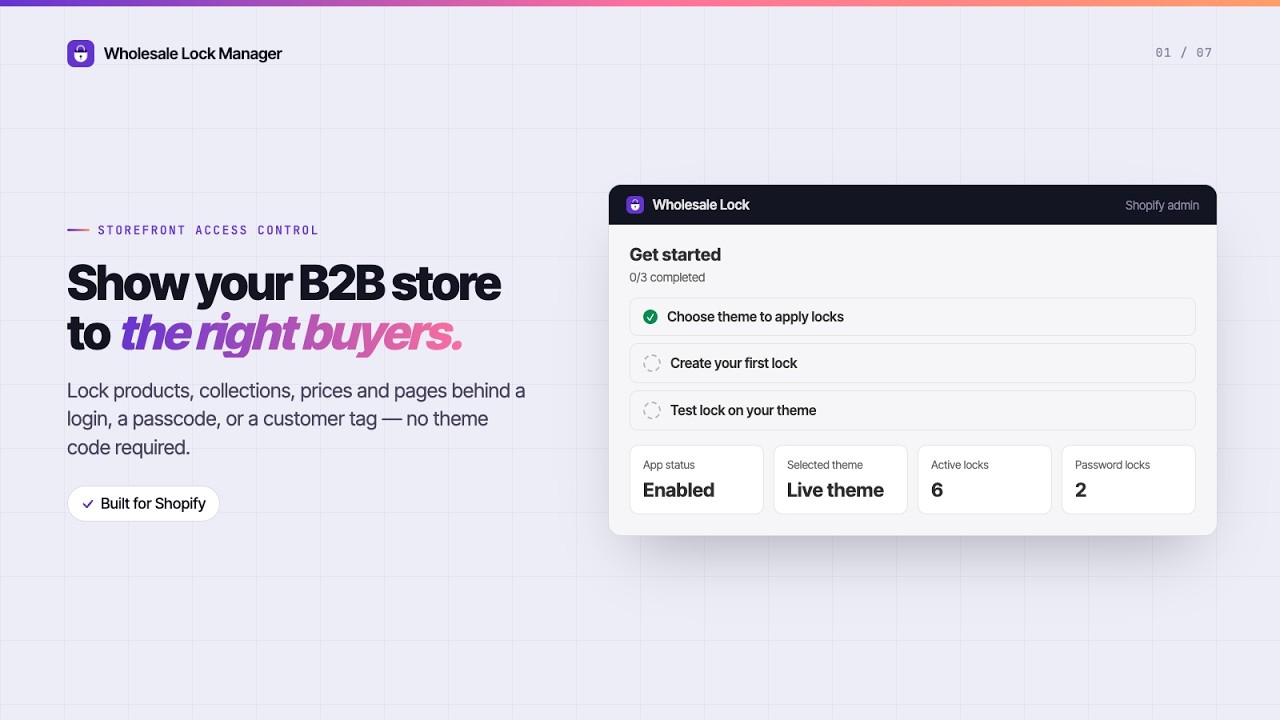 Wholesale Lock Manager: B2B Demo