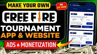 Make an Android Apps & Website with AI in 20 Minutes | Monetize with Ads | Free Fire Tournament