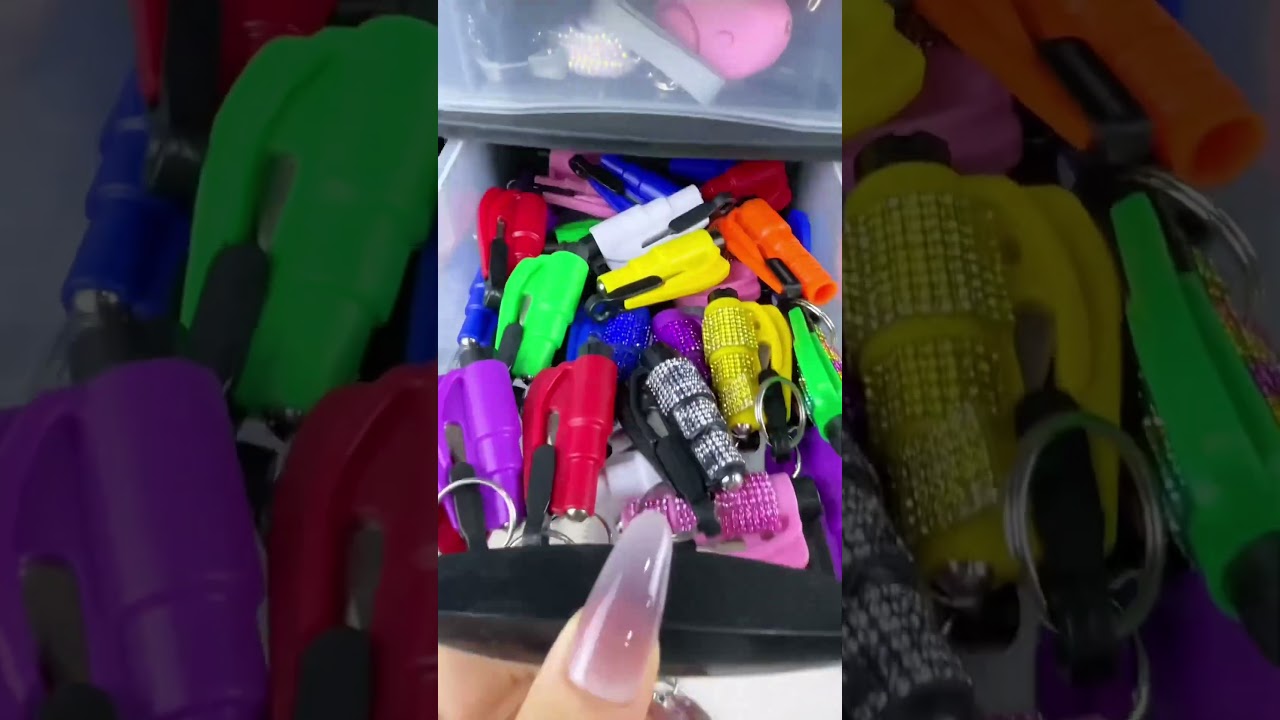 All red order!❤️Which one next? #asmr #keychain #usa #packing #fyp #bts #safety #selfdefense #diy