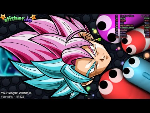Slither.io A.I GOKU Skin Vs Giant Pro Snakes - Epic Skin Slitherio Vip Gameplay - World Record