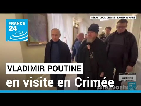 Vladimir Poutine en visite en Crimée le jour de l'anniversaire de l'annexion • FRANCE 24