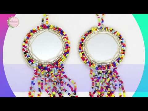 Fancy Latkan Multi Beads Mirror Latkan tassel