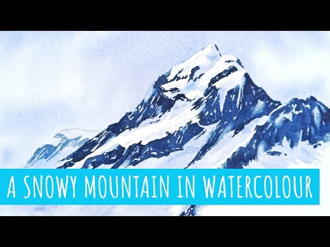 How to paint a snowy mountain peak in watercolour