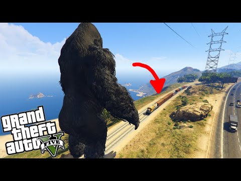 GTA V - MODS - King KONG Enfrentando o TREM do gta 5!