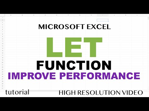 LET Function Excel Variables Performance Speed Improvements