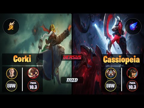 Perkz CORKI (Mid) [Fleet Footwork] VS CASSIOPEIA - Challenger EUW Patch 10.3