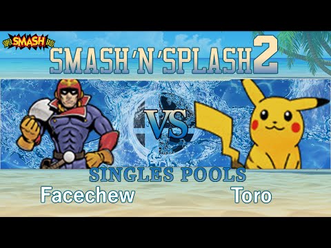 Smash'N'Splash 2 - Facechew (Captain Falcon) vs Toro (Pikachu) - Singles Pools