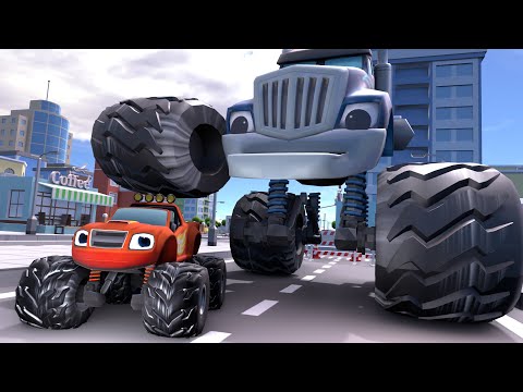 OMG!!! Red Monster Trucks RUN NOW!!! GIANT Monster Trucks behind you | Story Blaze 3D Animation