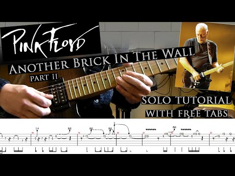 Pink Floyd - Another Brick In The Wall guitar solo lesson (with tablatures and backing tracks)