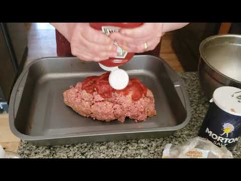 Meat loaf. Toped. With ketchup. And brown sugar