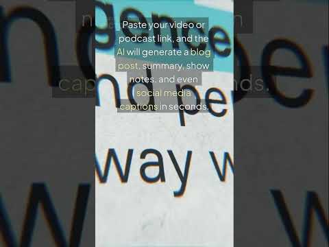 This AI turns your YouTube videos into blogs, summaries & content instantly! Try Podnotes now!