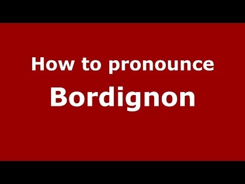 How to pronounce Bordignon (Italian/Italy) - PronounceNames.com