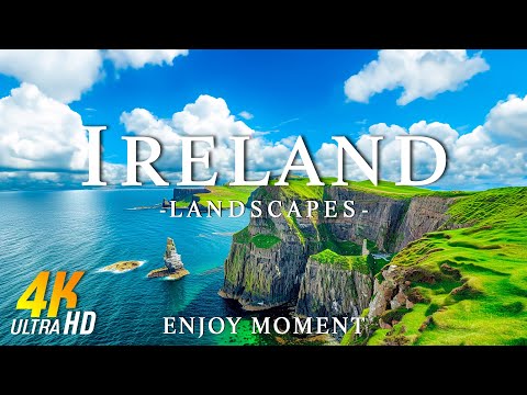 FLYING OVER IRELAND - Relaxing Music With Beautiful Natural Landscape - Videos 4K