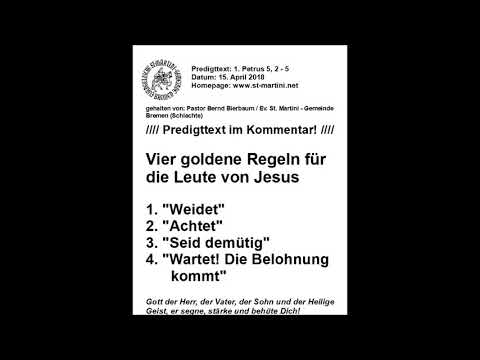 15.04.2018 - Vier goldene Regeln für die Leute von Jesus