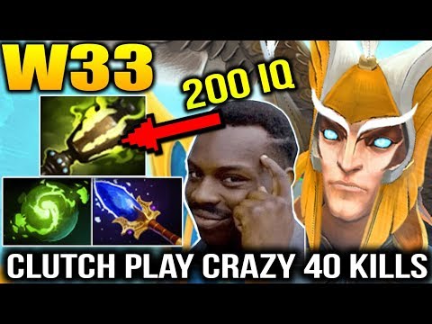 W33 200 IQ Gameplay 40 KILLS with Skywrath Mage Dota 2 7.15