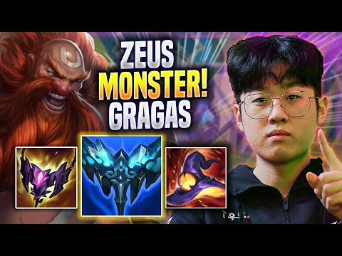ZEUS IS A MONSTER WITH GRAGAS! - T1 Zeus Plays Gragas TOP vs Aatrox! | Preseason 2023