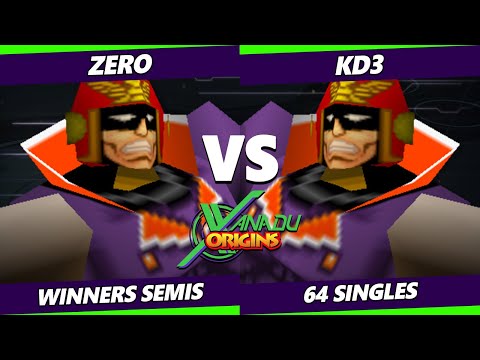 Xanadu Origins Top 8 - Zero (Captain Falcon) Vs. KD3 (Pikachu, Kirby, Falcon) Smash Bros - SSB64