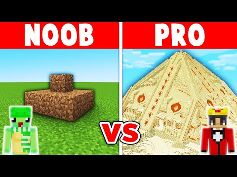 Minecraft NOOB vs PRO: GIANT PYRAMID BUILD CHALLENGE