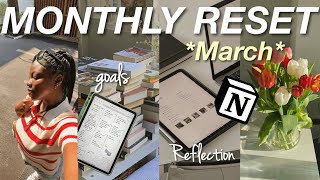 MARCH MONTHLY RESET 🌻 | goal planning , 2025 goals, reading wrap up, reflection, youTube metrics