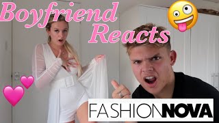 BOYFRIEND REACTS TO MY FASHION NOVA OUTFITS!!😱❣️ad