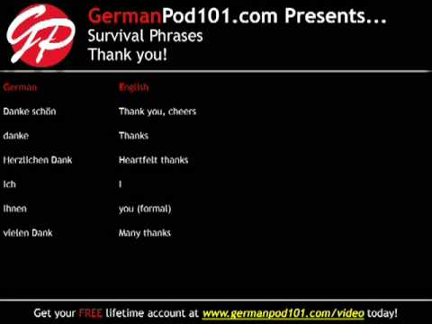 Learn German Survival phrases 1 how to say Thank You