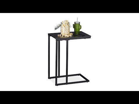 Table d'appoint noire Noir - Bois manufacturé - Métal - 30 x 60 x 45 cm