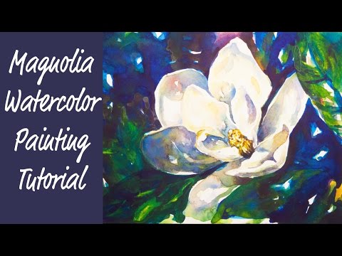 Magnolia Flower Watercolor Painting Tutorial