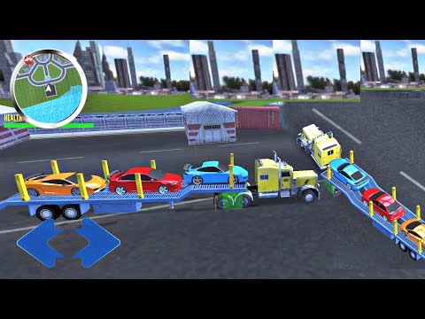 US Police Multi Level Car Transporter Truck 2021 - Best 3D City Car Parking - Android gameplay #6