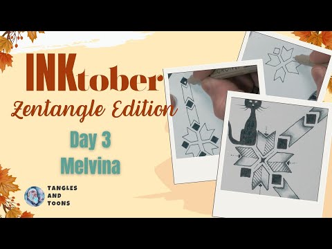 How to Draw Melvina Zentangle Pattern | Inktober 2025 Day 3 (with a Toon Twist)