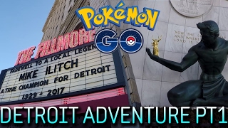 POKEMON GO DETROIT ADVENTURE PART 1! REST IN PEACE MIKE ILITCH! MISSING PORYGONS! Pokemon GO! EP70