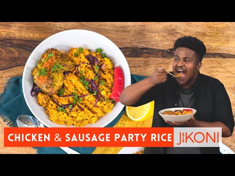 Chicken and Sausage Party Rice Recipe | East African Dish